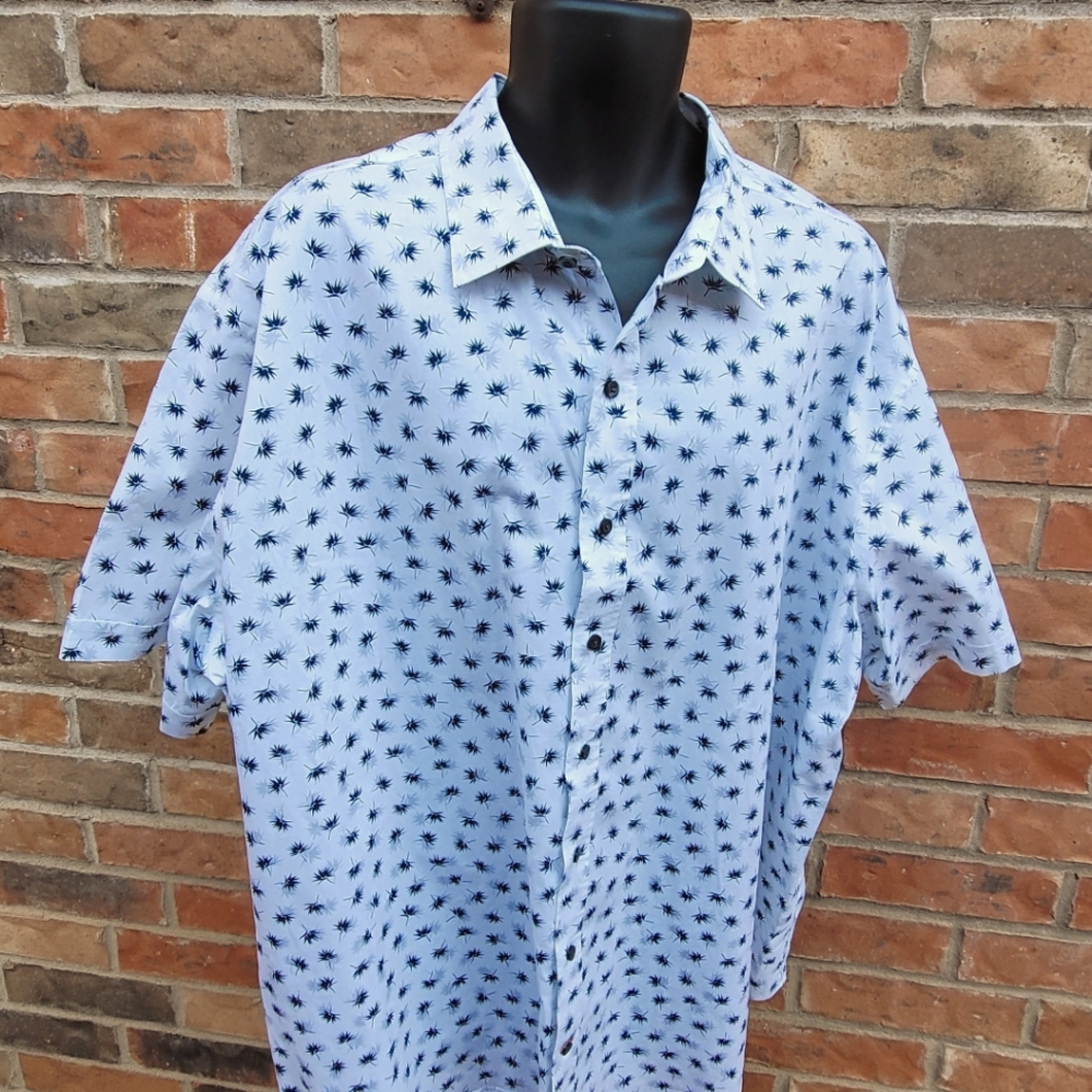 SYNERGY Size 2XL 100 percent Cotton Men's Short-Cuffed Sleeve Shirt